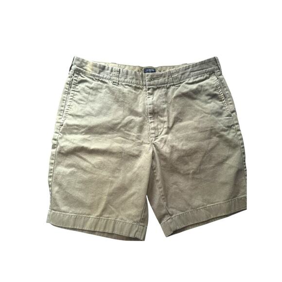 J.Crew Gramercy Chino Shorts Men’s 34W Olive Green Casual Classic 9” Inseam - Picture 1 of 4